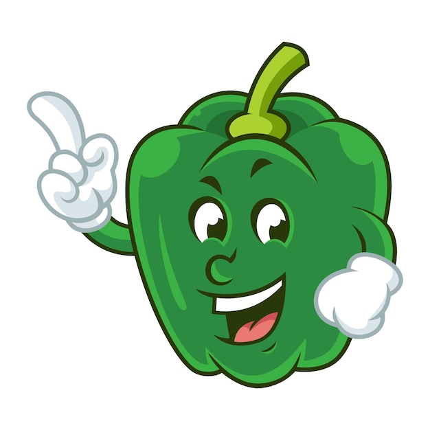 Cute green paprika