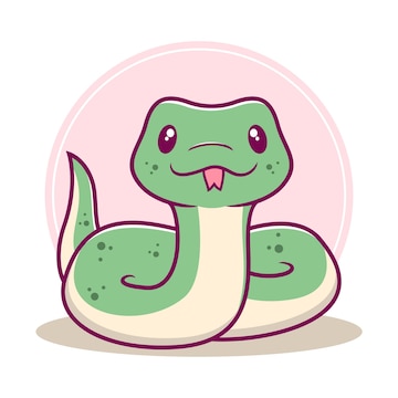  Premium Vector | Cute green snake cartoon vector illustration