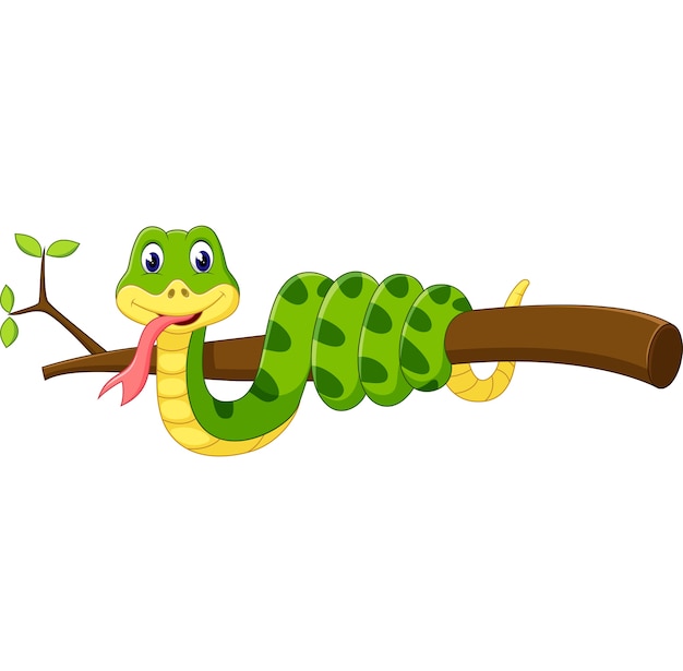 Cute green snake cartoon