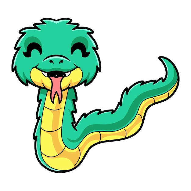 かわいい緑のとげのある茂みの毒蛇漫画