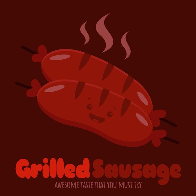 Cute Grilled Sausage Suitable For Food Promotion