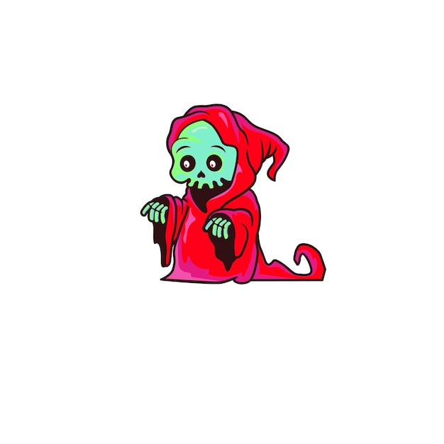 cute grim reaper character vector hallowen