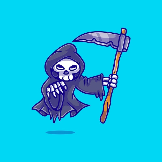 Vector cute grim reaper illustration