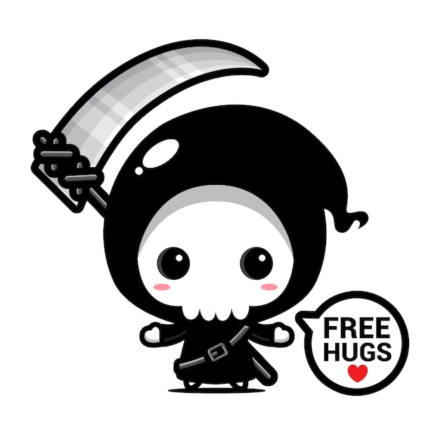 cute grim reaper vector design