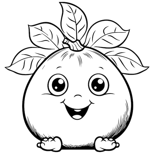 Cute Guaba line art coloring page vector illustration