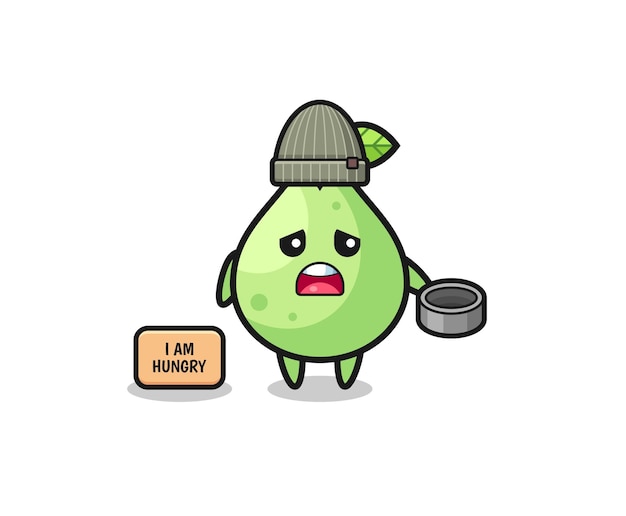 Cute guava beggar cartoon character cute design