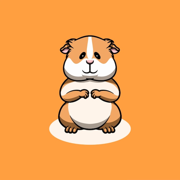 Cute guinea pig cartoon illustration