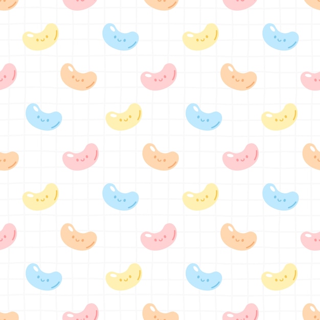 Vector cute gummy jelly candy seamless   pattern