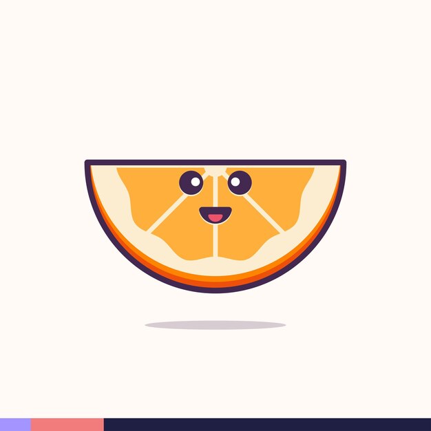 Vector cute half cut orange illustration