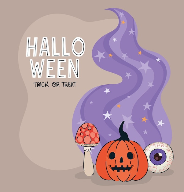 Vector cute halloween card