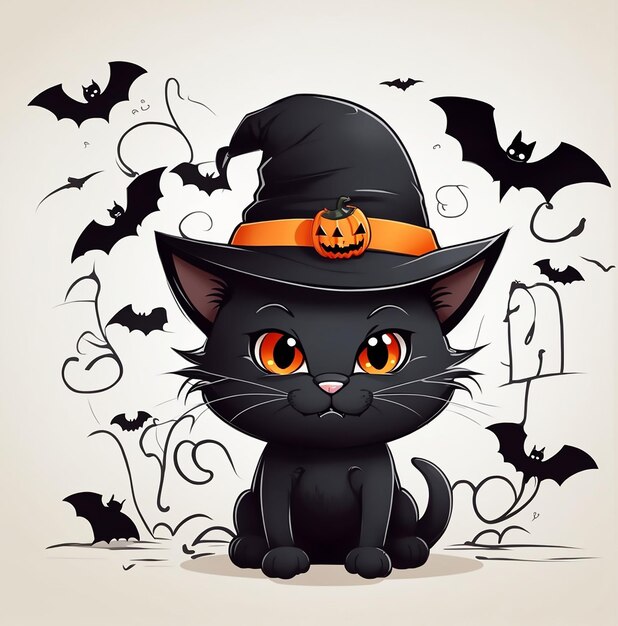 かわいいハロウィーンの猫