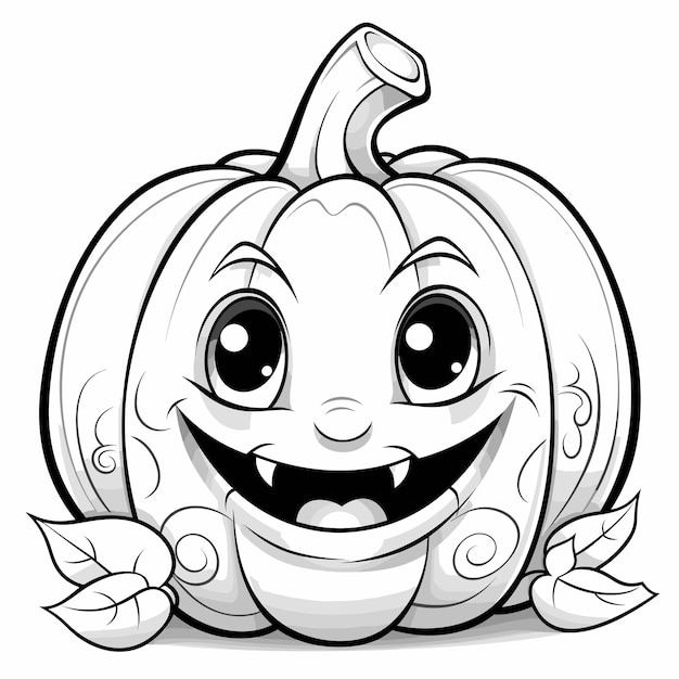 Vector cute halloween coloring page for kids