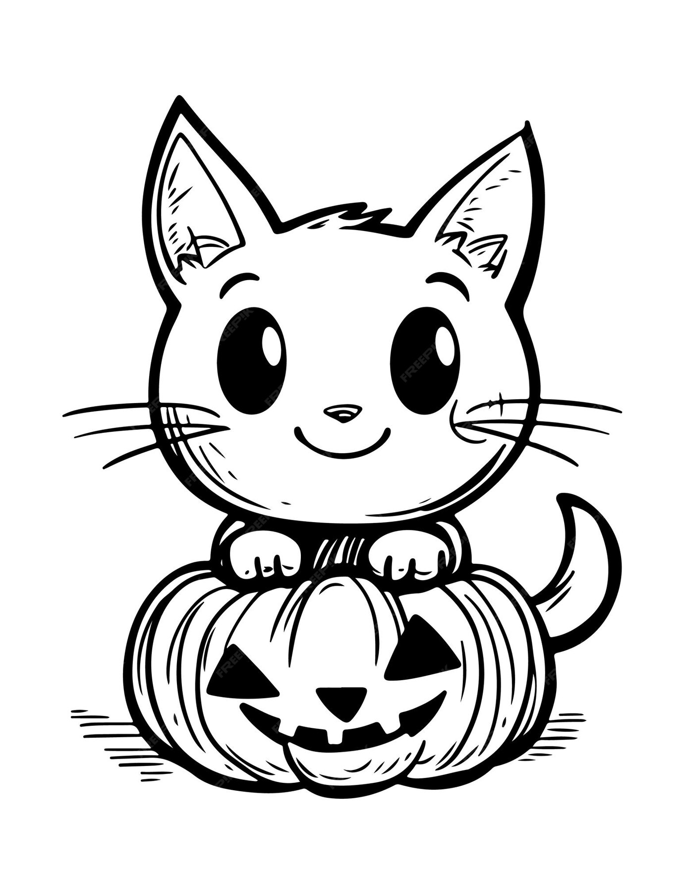 Cute Halloween coloring page for toddlers kids ad adults simple and