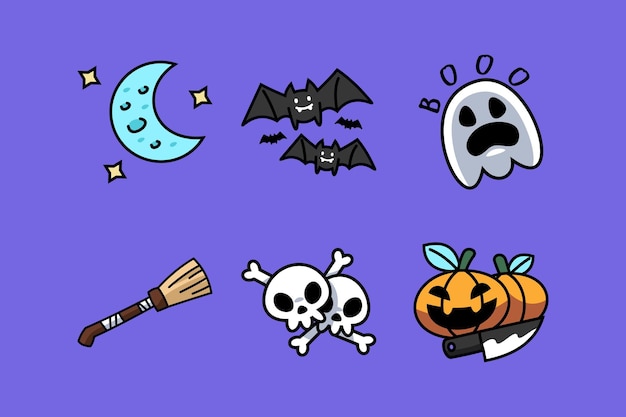 Cute Halloween Element Sticker Collection Set