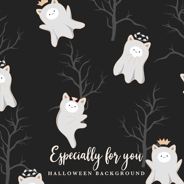 cute Halloween in fall template background