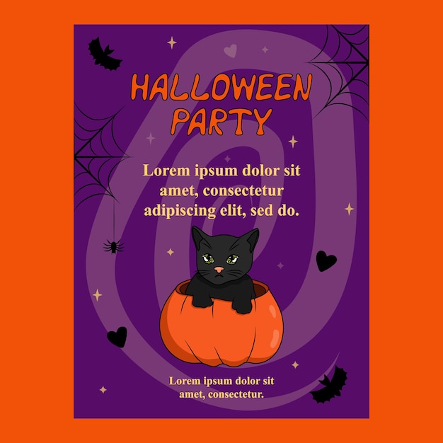 Cute Halloween flyer party invitation