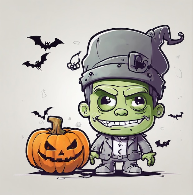 Cute halloween frankenstein