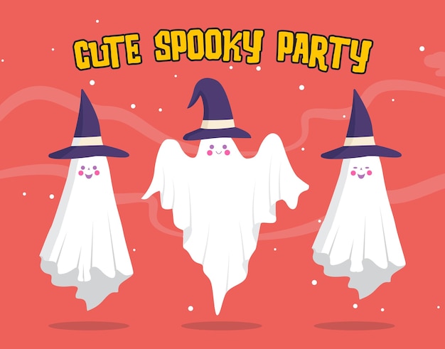 cute halloween ghosts collection