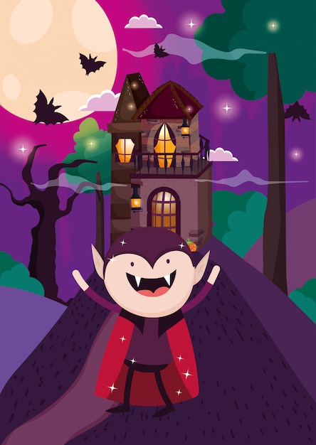 Cute halloween illustration