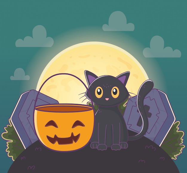 Vector cute halloween illustration