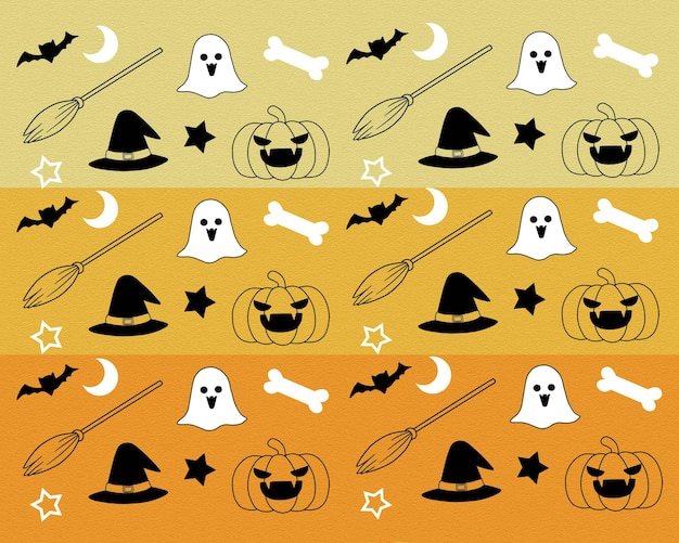 Cute halloween pattern with flat design