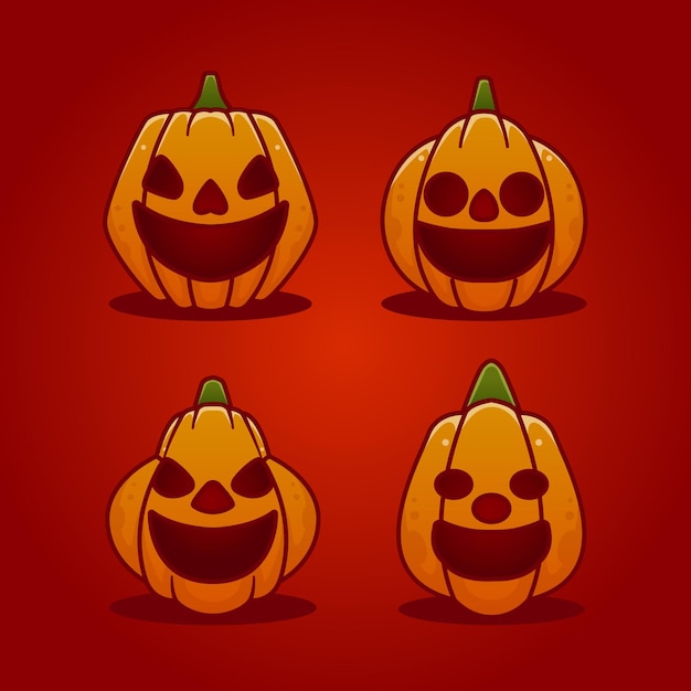 Cute halloween pumpkin collection