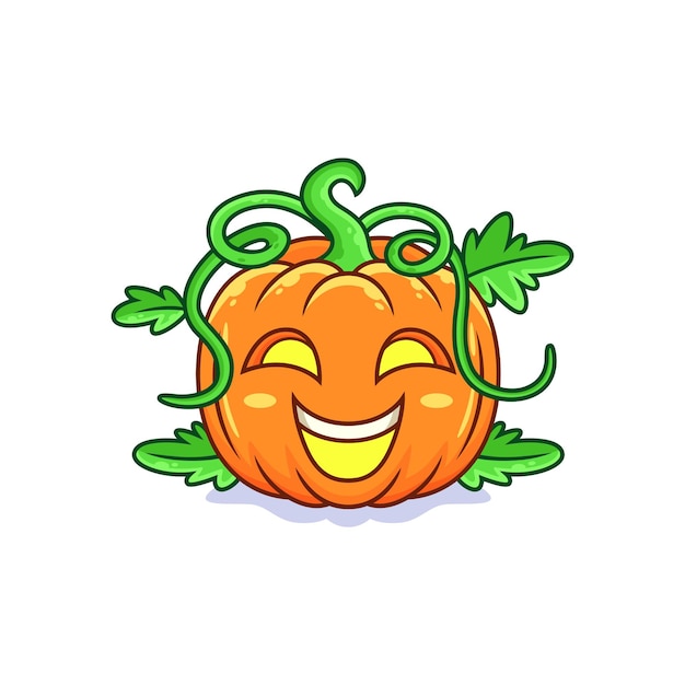 Cute halloween pumpkin face cartoon