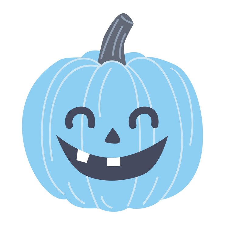 Cute Halloween pumpkin with cutout eyes and mouth on a white background