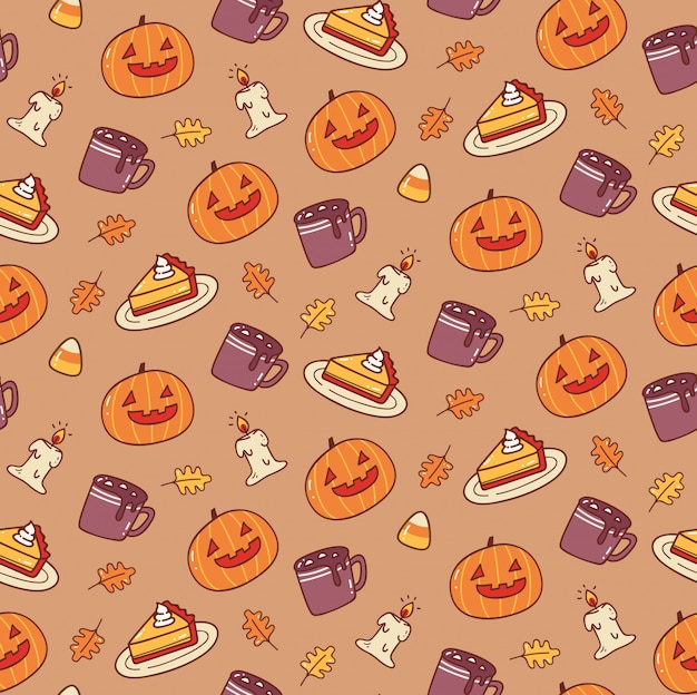 Cute halloween seamless background