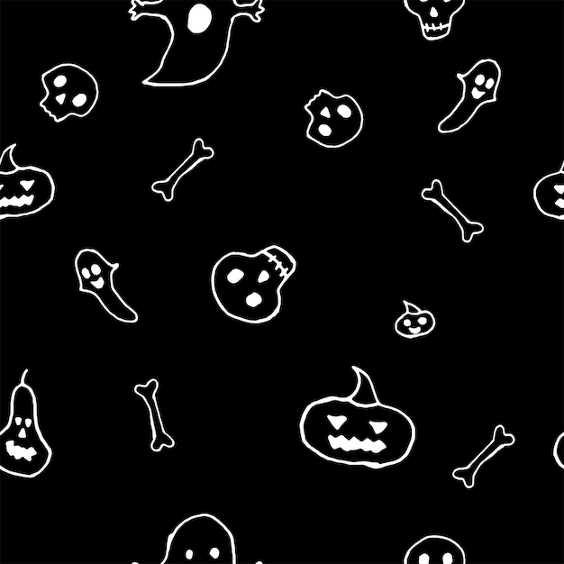 Vector cute halloween seamless pattern