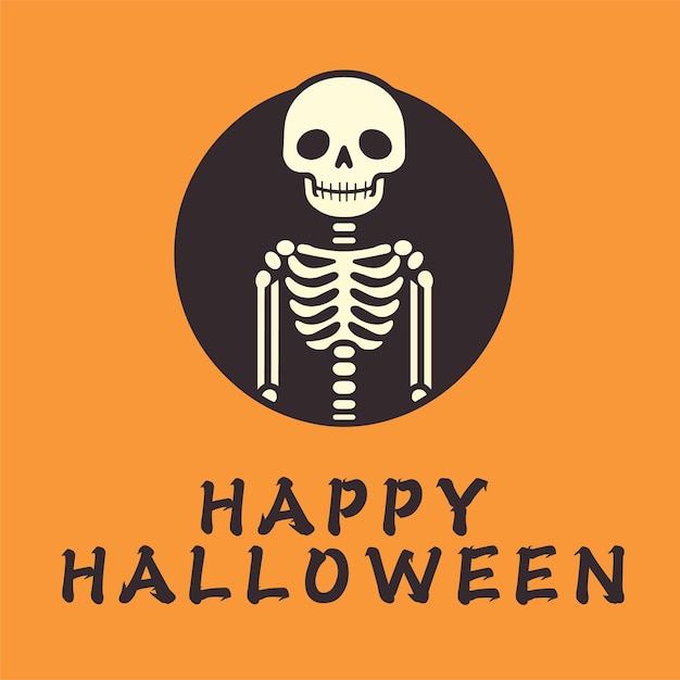 Cute Halloween skeleton image vector illustration portfolio