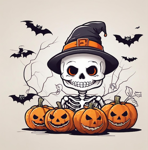 Cute halloween skeleton