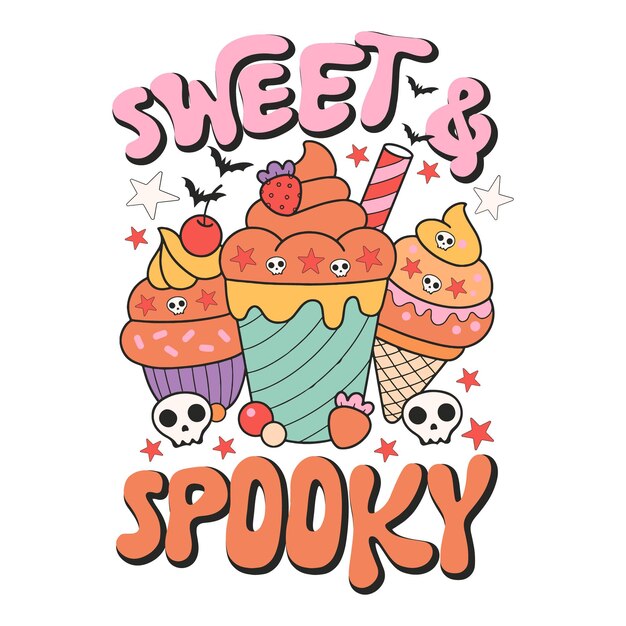 Vector cute halloween sublimation design