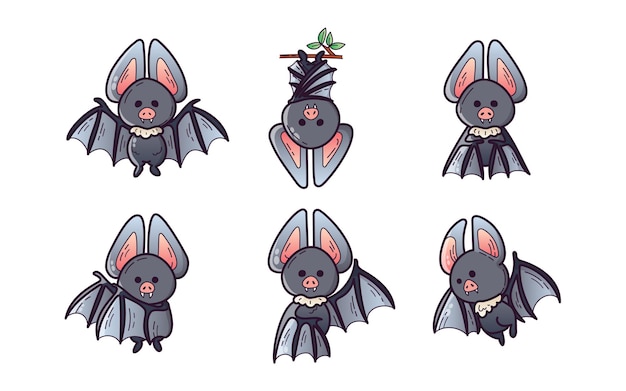 Cute halloween vampire bats clipart illustrations icons