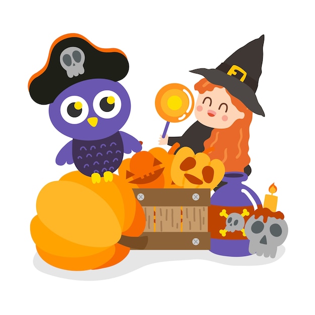  Cute Halloween vector.