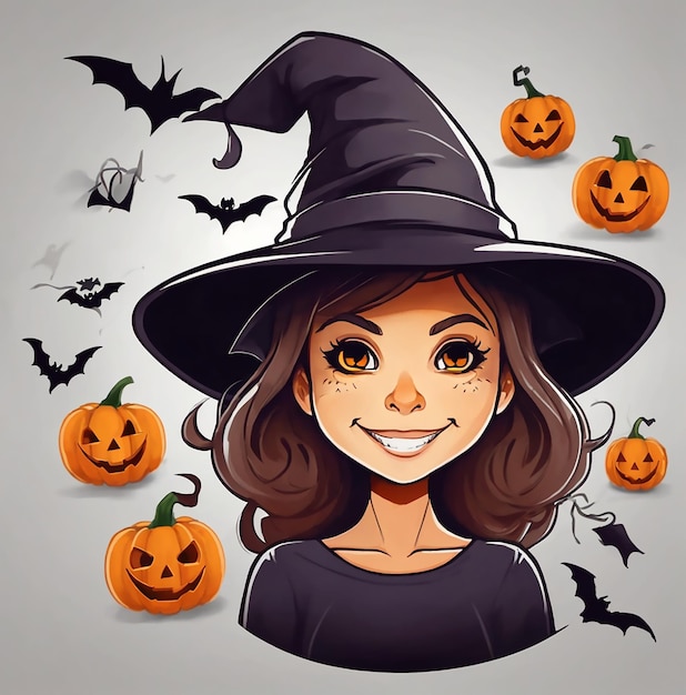 Cute halloween witch