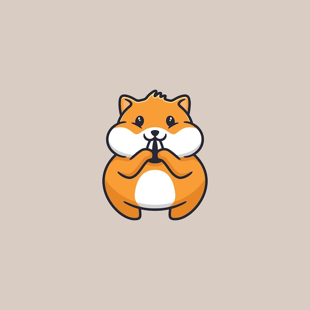 Cute Hamster Animal Mascot Logo Design