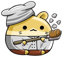 Cute hamster baker profession vector illustration