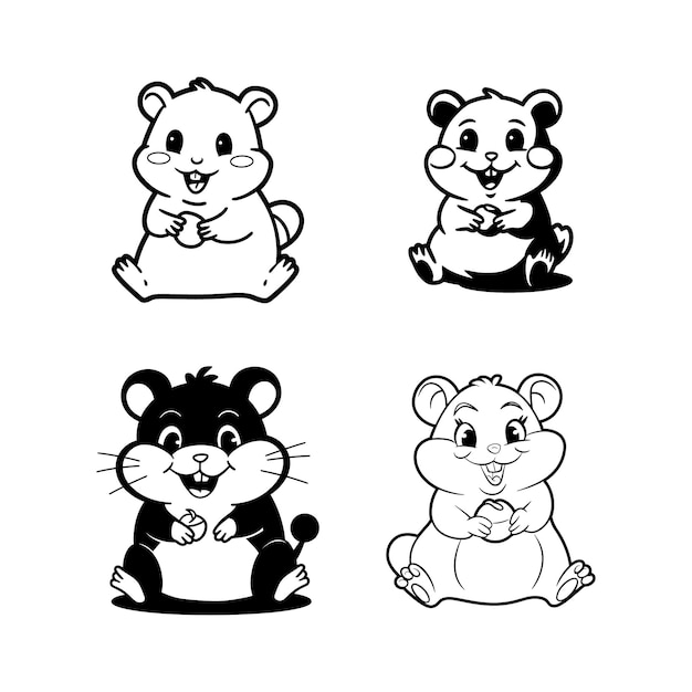 cute hamster cartoon illustrations