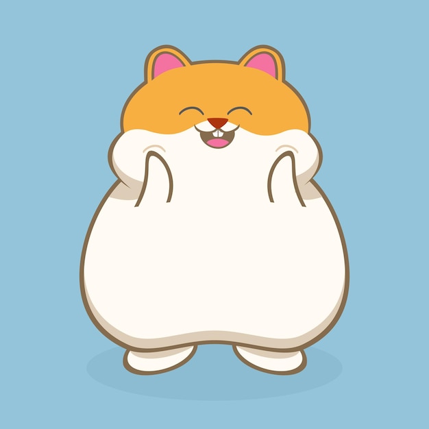 Cute hamster cartoon loves cheeks