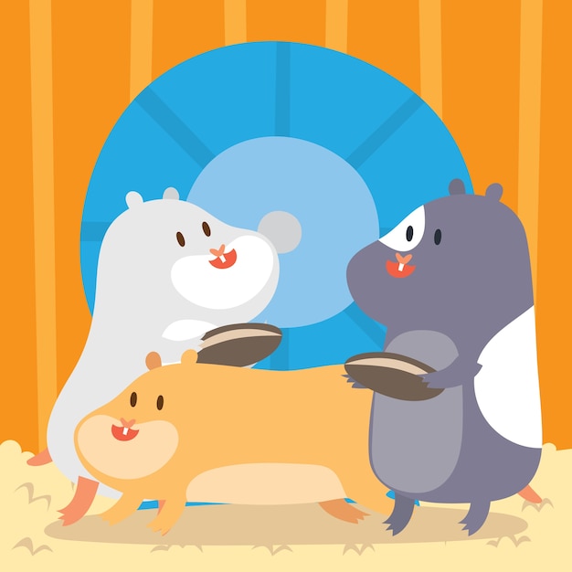 Cute hamster cartoon series