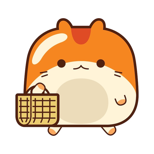 Vector cute hamster in cartoon style