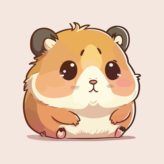 Vector cute hamster cartoon style