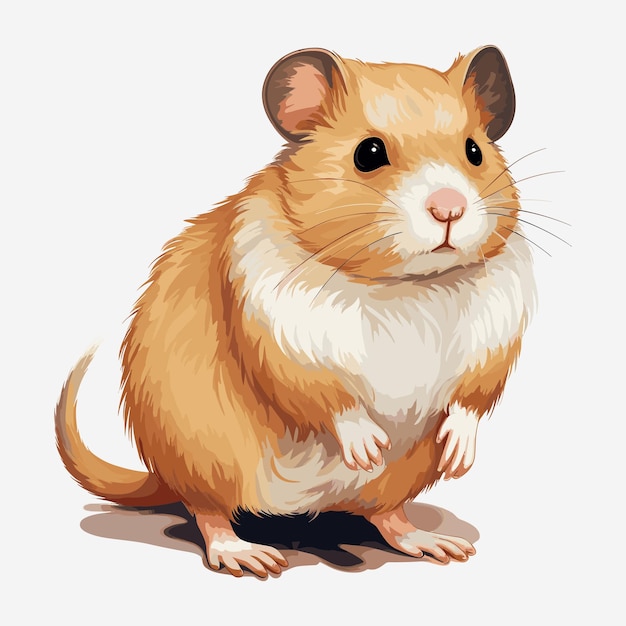 Vettore cute hamster cartoon vector art illustration design (disegno di illustrazione vettoriale per criceti carinati)