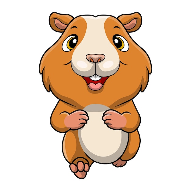 Cute hamster cartoon on white background