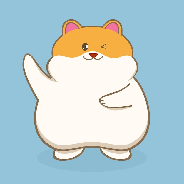 Cute hamster cartoon wink