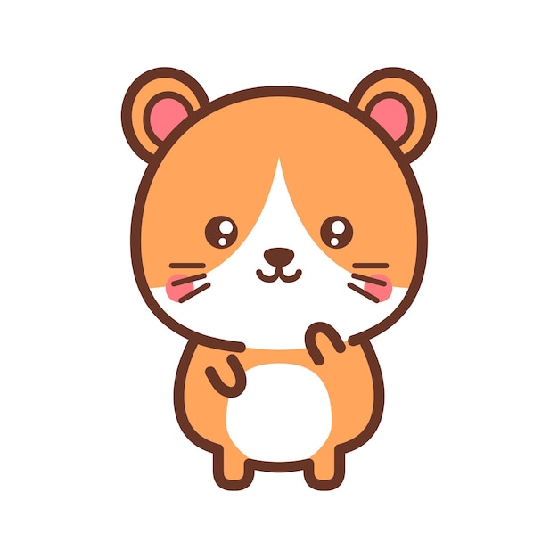 Cute hamster character with a happy face