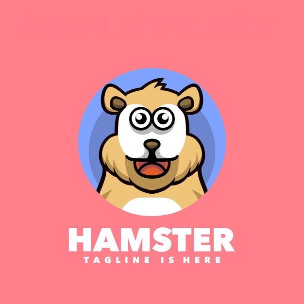 Vector cute hamster cheerful mascot logo