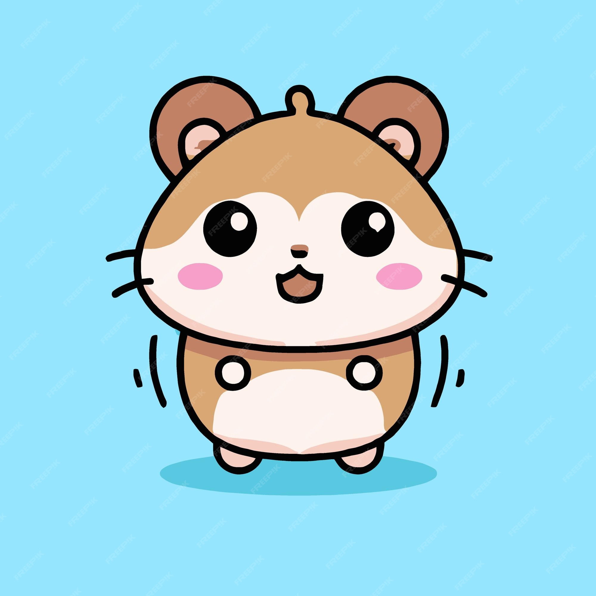 Cute hamster kawaii chibi drawing style Royalty Free Vector