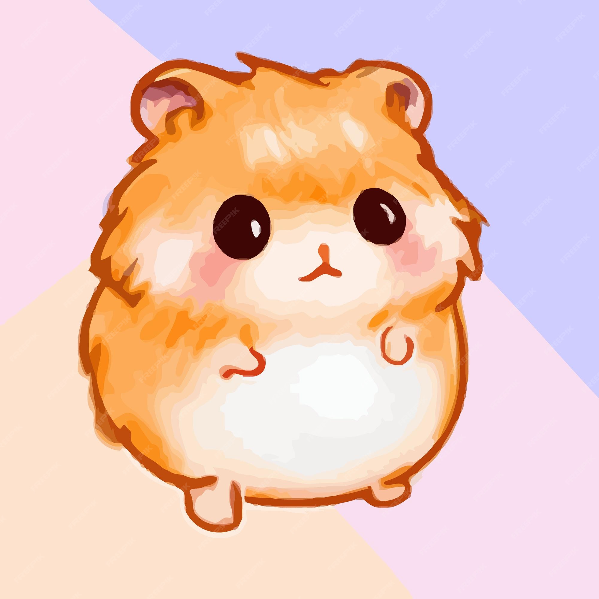 Premium Vector | Cute hamster illustration hamster kawaii chibi ...